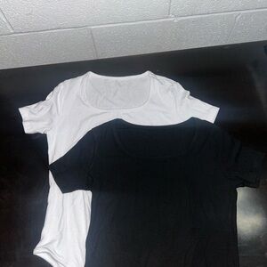 Shein Black & White Ribbed Bodysuits Bundle